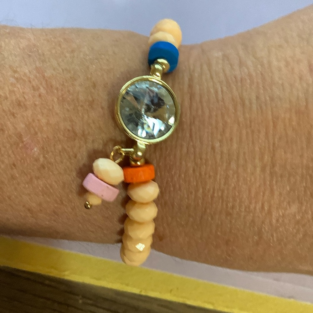 Very cute handmade bracelet pale peach
